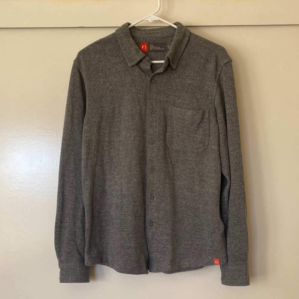 Gray Button-Up Shirt Jacket